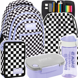 Viackomorový školský batoh Backup biely, čierny, Odtiene fialovej, Viacfarebný 26 l + 4 ďalšie produkty